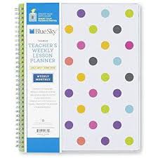 Amazon Com Blue Sky 2017 2018 Academic Year Teachers Weekly Lesson Planner Twin Wire Bound 8 5 Quot X 11 Lesson Planner Lesson Plan Book Teacher Planning