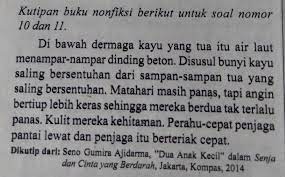 Bila kita melihat sampul buku, terdapat beberapa kutipan berisi komentar terhadap buku tersebut. 11 Tanggapan Yang Sesuai Dengan Isi Kutipan Bukufiksi Tersebut Adalah A Penggambaran Latar Brainly Co Id