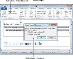 Table Of Contents In Word 2010 Tutorialspoint