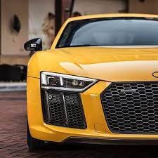 Yellow Stare Car 2017 Audi R8 V10 Plus 610hp V10 5 2 Na Performance 0 100kmh 62mph 2 87seconds Tested 3 2 Seconds O Audi R8 V10 Plus Audi Audi A8