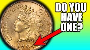 The indian head penny was introduced in 1859 with a composition of 88 percent copper and 12 percent nickel and a diameter of 19 mm and a weight of 4.67 grams. Why These Indian Head Pennies Are Worth Money 1904 One Cent Coins Youtube