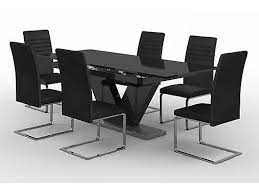 Rated 4.9 out of 5. Nero Extending Dining Table 6 Alcora Chairs Save On Dining Dining Table Dining Table Extendable Dining Table