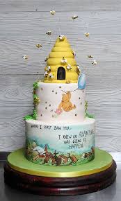 Classic Pooh Baby Shower Cake Baby Shower Cakes Shower Cakes Winnie The Pooh Cake