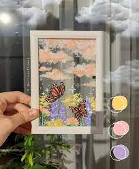 Checkout the post on different ways to attach the mirror on to fabric. Mary On Instagram Hii I Painted This Yesterday And It S Look Soo Cute And Aesthetic I M Really Proud Of Small Canvas Art Aesthetic Art Mirror Painting