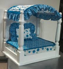 Pet Bed From A Side Table And Recycled Cushion Diy Pet Bed Dog Bed Diy Dog Stuff