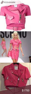 Jacket Skirt Purse 3 Pc Moschino Biker Barbie Pink Leather Jacket Clothes Design Skirt And Top Set