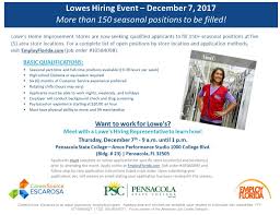 Built your career by joining a team of professionals at lowes australia. Pensacola Lowes Hiring Event Careersource Escarosa