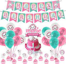 Get fun ideas for cakes, desserts, decorations, favors, invitations, party supplies, and more! Buy 32 Pcs Marie Aristocats Cat Theme Birthday Party Decorations Party Supply Set For Kids With 1 Happy Birthday Banner Garland 13 Cupcake Toppers 18 Balloons For Party Decorations Online In Turkey B096dhfmrz