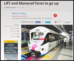 Abdul aziz, presiden pertubuhan pemandu & pengusaha teksi/limosin & kereta sewa malaysia (petekma) 2. Tambang Lrt Monorail Di Jangka Naik Spad Ameno World