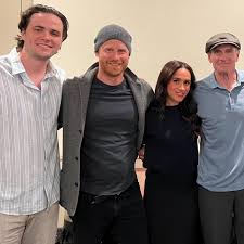 Meghan shared new photos on Instagram this evening of her and Harry with James Taylor—and his son, Henry Taylor—backstage at his show at the Santa Barbara Bowl on Tuesday night. The Duchess