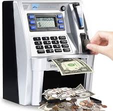 Direct deposit is a popular way to get your paycheck, but that isn't the only use. Amazon Com Eyestar Atm Savings Bank Personal Atm Cash Coin Money Savings Bank Silver Black Machine For Kids Toys Games