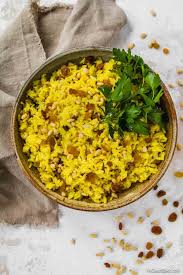 Blue olive grill popular rice dishes of the middle east. Turmeric Rice With Golden Raisins And Pine Nuts A Clean Bake