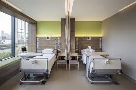Two Bedder Ward At The Farrer Park Hospital Singapore By Dp Design Hosital Hospital Design Hospital Interior Design Hospital Interior