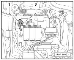 I think it was either 42 43 44 or 45 but the number on the fuse seems to be a. Volkswagen Workshop Manuals Polo Mk4 Vehicle Electrics Electrical System Wiring Fuse Box Fuse Box Remove And Install Main Fuse Holder Versions 3 And 4 Remove And Install