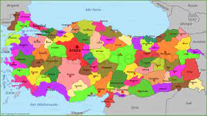 Avec une superficie de 780 000 km², la turquie fait une fois et demie la france. Carte Turquie Annacarte Com