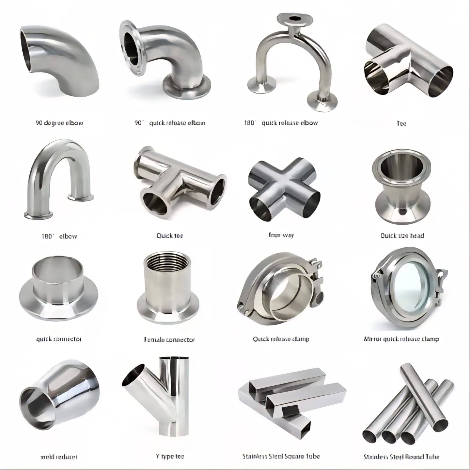 SS 304 316 tc clamp tee reducer sms union niple socket product image