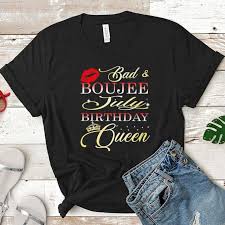 July girls are sunshine mixed with hurricane. Lips Bad Boujee July Birthday Queen Shirt Hoodie Sweater Longsleeve T Shirt
