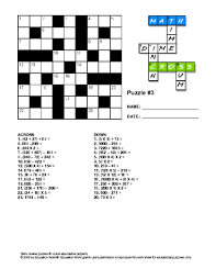 Education World Numbercross Puzzle 3 Math Charts Fun Math Math
