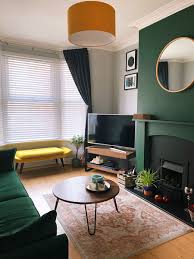 Magical, meaningful items you can't find anywhere else. Terraced House Green Living Room Green Living Room Decor Living Room Green Dark Green Living Room