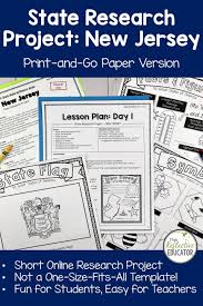 At 4th grade level, children are introduced to different ways of looking at. State Research Project New Jersey Print And Go Paper State Report Social Studies Worksheets 4th Grade Social Studies Elementary Social Studies Lessons