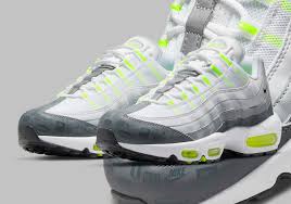 The nike logo was planned via carolyn davidson, a visual computerization understudy going to portland state university, where phil knight, one of nike's originators, was a bookkeeping educator. Nike Air Max 95 Grey Volt Logo Dh8256 100 Sneakernews Com