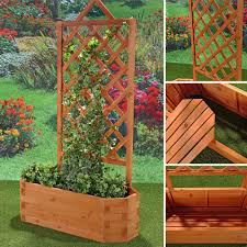 Blumenkasten mit rankgitter 3 farben 120 x 40 x 170 cm ab 54,99€. Blumenkasten Aus Holz Pflanzkasten Gartenbank 2 In 1 Blumenkubel Rankgitter Bank Ebay