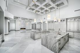 Modern kitchen with walnut cabinets and quartz counter tops were used for the double island. Luxury Kitchen Island Horitahomes Com