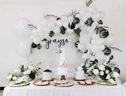Safari Themed Baby Shower With Modern Black White Decor