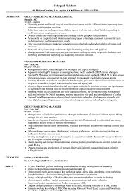 Use the following sample resume for a social media manager as a guide. Group Marketing Manager Resume Samples Velvet Jobs