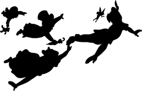 Flying Peter Pan Silhouette Wall Decal 6250 Png 374 241 Pixel