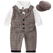 Wir stellen die coolsten accessoires und outfits aus den folgenden bereichen vor A J Design Baby Junge Hochzeit Smoking Anzug Strampler Body Outfit Set Mit Hut Baby 6 18 Monate Sets Unterwasche