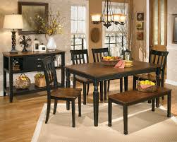 Ashley Furniture Signature Design Owingsville Dining Bench Rectangular Black And Brown Rectangular Dining Room Table Casual Dining Rooms Dining Room Sets
