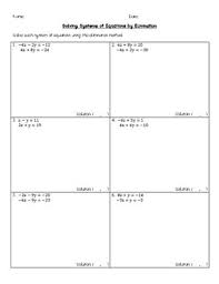You may select which type of method the student should use to solve the problems. Solving System By Elimination Worksheet Nidecmege