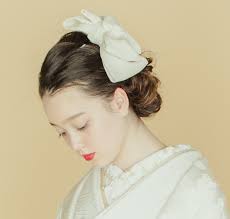 帯のリボン飾り 髪飾り レンタル小物 白無垢 白無垢屋 結婚式 花嫁 髪型 成人式 髪型 レトロ ウェディング ヘアスタイル