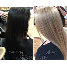 When it comes to going from black to blonde hair, it's best to not skimp on the product you buy—visit a salon or cosmetics store rather than a grocery store to buy your. Instagram Alisonclay Before After Color Correction From Black To Blonde Blonde Hair Tips Blonde Hair Transformations Color Correction Hair