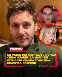 https://www.pronto.com.ar/espectaculos/2025/9/20/en-medio-del-conflicto-con-la-china-suarez-la-mama-de-benjamin-vicuna-tomo-una-drastica-decision-265156.html  Mientras el enfrentamiento con la China Suárez escala cada vez más, Isabel  Luco Morandé ...