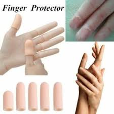 details about 5pcs silicone gel finger protectors finger cots cover protection finger caps