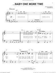Spears Baby One More Time Sheet Music For Piano Solo Pdf