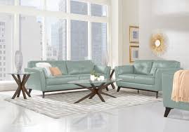 Sofia Vergara Gabriele Spa Blue 5 Pc Leather Living Room 2077 0 5pc Set Includes Loveseat So Living Room Sets Furniture Living Room Leather Blue Living Room