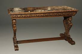This coffee table is solid, stylish, and will feel. Antique Belgian Carved Marble Top Table