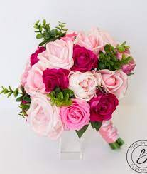 Blush Pink And Fuchsia Roses Real Touch Flowers Bouquet The Bridal Flower Silk And Real Touch Wedding Bouquets Bridal Bouquet Pink Roses Bridal Bouquet Pink Real Touch Wedding Bouquet