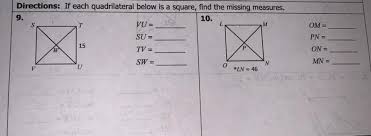 Below are properties of triangles/quadrilaterals you've been working with closely. Unit 7 Polygons Amp Quadrilaterals Homework 4 Rhombi And Squares Please Help Brainly Com