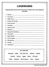 Landmarks Free Printable Social Studies Worksheet For Kids Social Studies Worksheets 3rd Grade Social Studies 4th Grade Social Studies