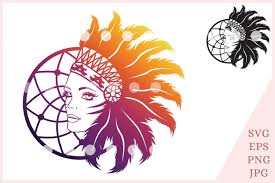 Download Indian Girl Svg Indian Headdress Svg File 704622 Cut Files Design Bundles