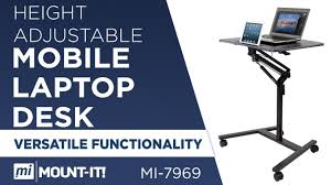 A mobile laptop desk is typically not a smart invfestment. Mobile Standing Laptop Desk Height Adjustable With Gas Spring Lift Mechanism Mi 7969 Youtube