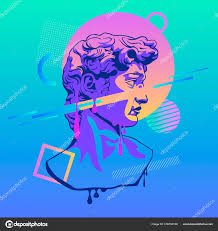 Metarealista prende o David. Obra-prima de escultura antiga David de  Michelangelo . Vetor de ©pegasustudio 378154158