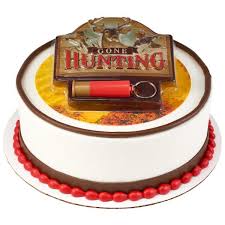 Many of the cake ideas are tall with multiple tiers which makes a visual statement. Hunting Edible Cake Topper Image Decoset Background A Birthday Place