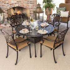 Evangeline 5 Piece Cast Aluminum Patio Dining Set With Round Table By Lakeview Outdoor Designs Canvas Teak Bbqguys Patio Dining Set Dining Set Patio Dining