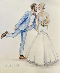 Custom Wedding Illustration Bride Groom Portrait Wedding Etsy In 2020 Wedding Illustration Custom Fashion Illustration Fashion Illustration