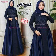 Baju muslim terbaru yang banyak diminati. Aliyah Gown Broklat Premium Hq Kombi Velvet Mix Mutiara Mutek Model Baju Gamis Terbaru 2020
